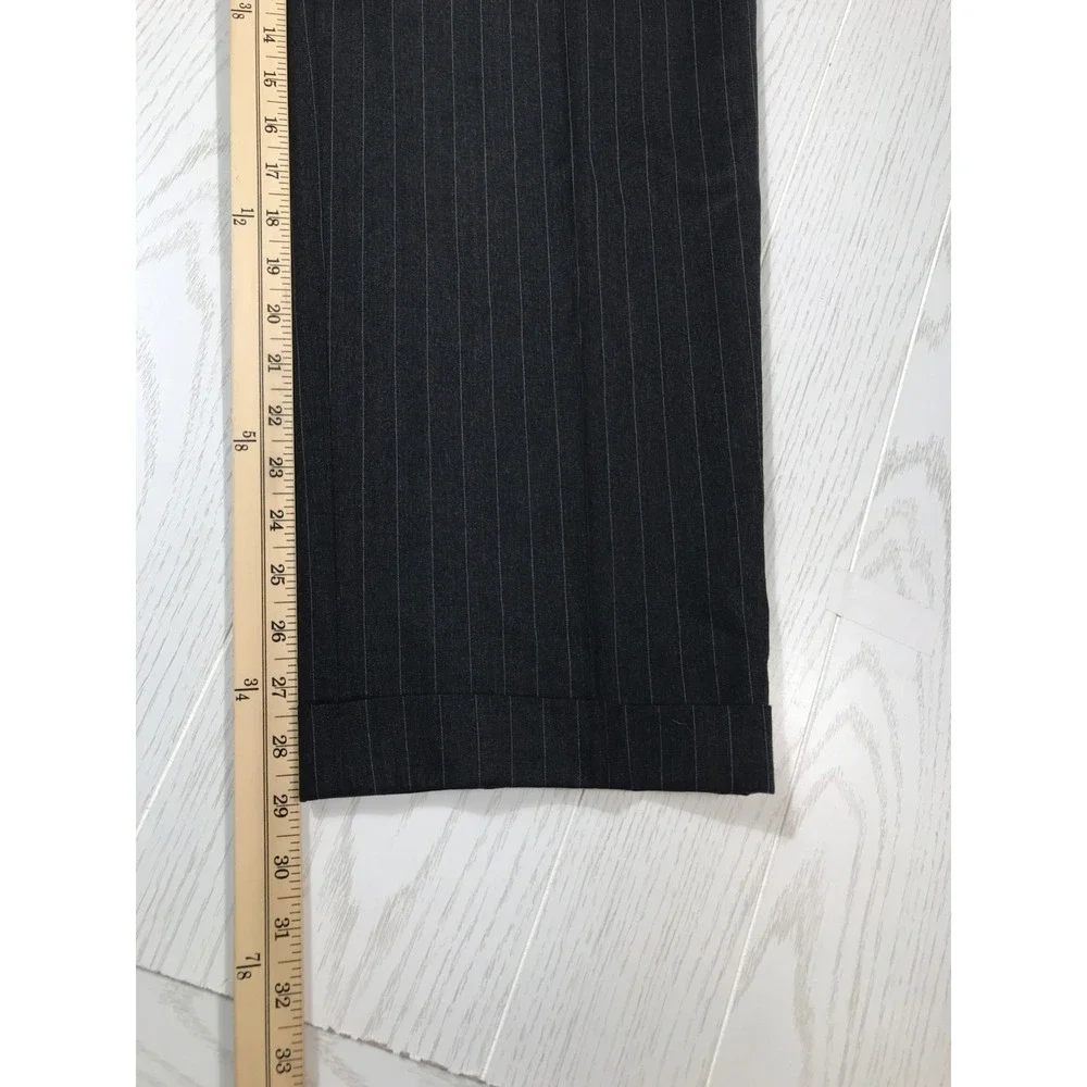 Vintage Bill Blass Pinstripe Suit 42R 34x29 Gray Wool 2 Button Made In USA 90s